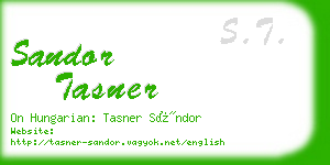 sandor tasner business card